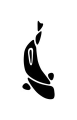 Obraz premium Japanese koi fish logo on white, top view