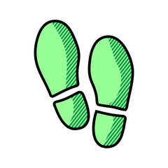 Print of shoe vector icon.Black vector icon isolated