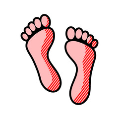 Print of foot vector icon.Black vector icon isolated
