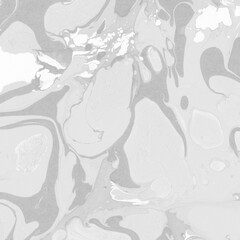Fototapeta premium White marble ink texture on watercolor paper background. Marble gray stone image. Bath bomb effect. Psychedelic biomorphic art.