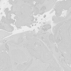 White marble ink texture on watercolor paper background. Marble gray stone image. Bath bomb effect. Psychedelic biomorphic art.