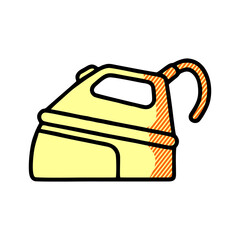 Steam iron for home clothes vector Outline icon.Outline illustration