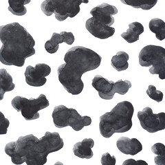 Black spot of a cow, bull's hide on a white background