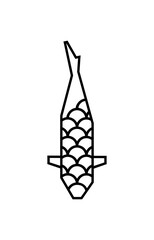 Japanese koi fish logo with scale pattern on white