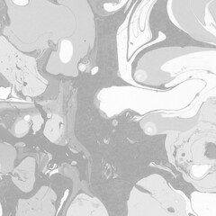 Fototapeta premium White marble ink texture on watercolor paper background. Marble gray stone image. Bath bomb effect. Psychedelic biomorphic art. 