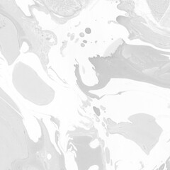 White marble ink texture on watercolor paper background. Marble gray stone image. Bath bomb effect. Psychedelic biomorphic art.

