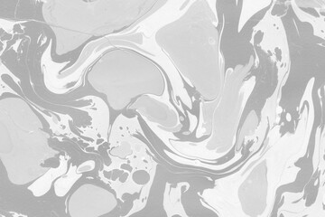 White marble ink texture on watercolor paper background. Marble gray stone image. Bath bomb effect. Psychedelic biomorphic art.
