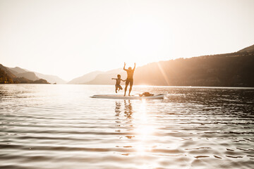 jumping in the water 