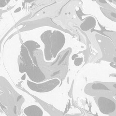 White marble ink texture on watercolor paper background. Marble gray stone image. Bath bomb effect. Psychedelic biomorphic art.