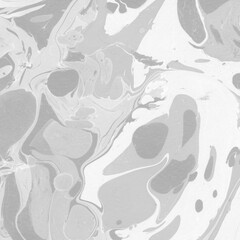 White marble ink texture on watercolor paper background. Marble gray stone image. Bath bomb effect. Psychedelic biomorphic art.