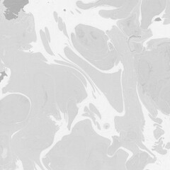 White marble ink texture on watercolor paper background. Marble gray stone image. Bath bomb effect. Psychedelic biomorphic art.