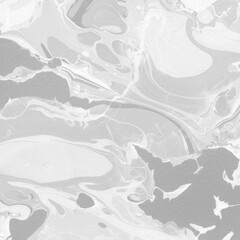 White marble ink texture on watercolor paper background. Marble gray stone image. Bath bomb effect. Psychedelic biomorphic art.