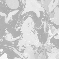 White marble ink texture on watercolor paper background. Marble gray stone image. Bath bomb effect. Psychedelic biomorphic art.