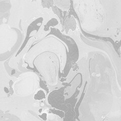 White marble ink texture on watercolor paper background. Marble gray stone image. Bath bomb effect. Psychedelic biomorphic art.