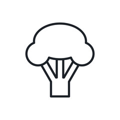 Broccoli icon. Vector linear icon, contour, shape, outline isolated on a white background. Thin line. Modern minimalistic design. Vegetables