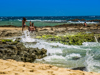 Coves And Beaches Of Tarifa, Cádiz, Spain. Summer Vacation. Travels
