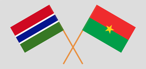 Crossed flags of the Gambia and Burkina Faso