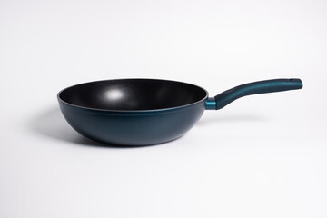 black frying pan isolated on a white background
