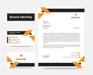 Letterhead and business card. corporate brand identity.