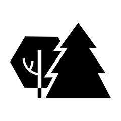 Deciduous and coniferous forest. Nature, forest icon.