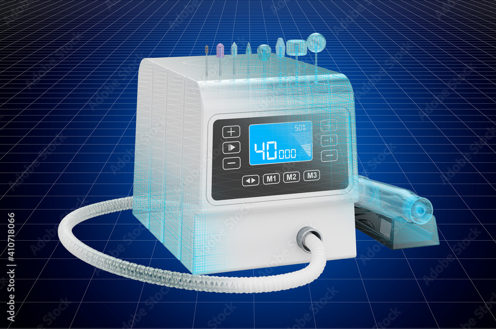 Aufkleber visualization 3d cad model of professional pedicure machine, blueprint. 3d rendering