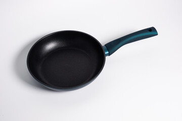 black frying pan isolated on a white background