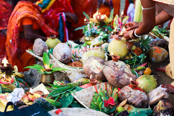 Offerings for the annual ritual of Chhath Puja