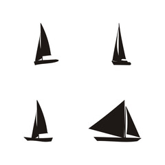 vector illustration of boat logo design,boat silhouette