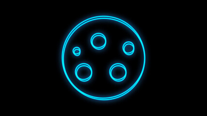 Glowing neon line Salami sausage icon isolated on black background. Meat delicatessen product. Colorful outline concept.