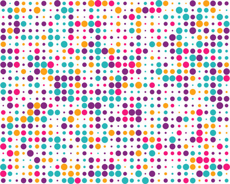 SVG Pattern with colorful dots, Seamless vector background