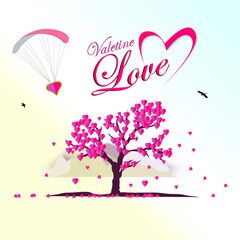 Valentine Love tree- with the Love leaves spreading all over the land. 