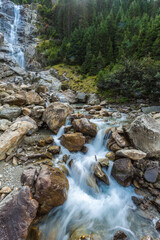 The Grawa waterfall in the Stubai Valley, Austria