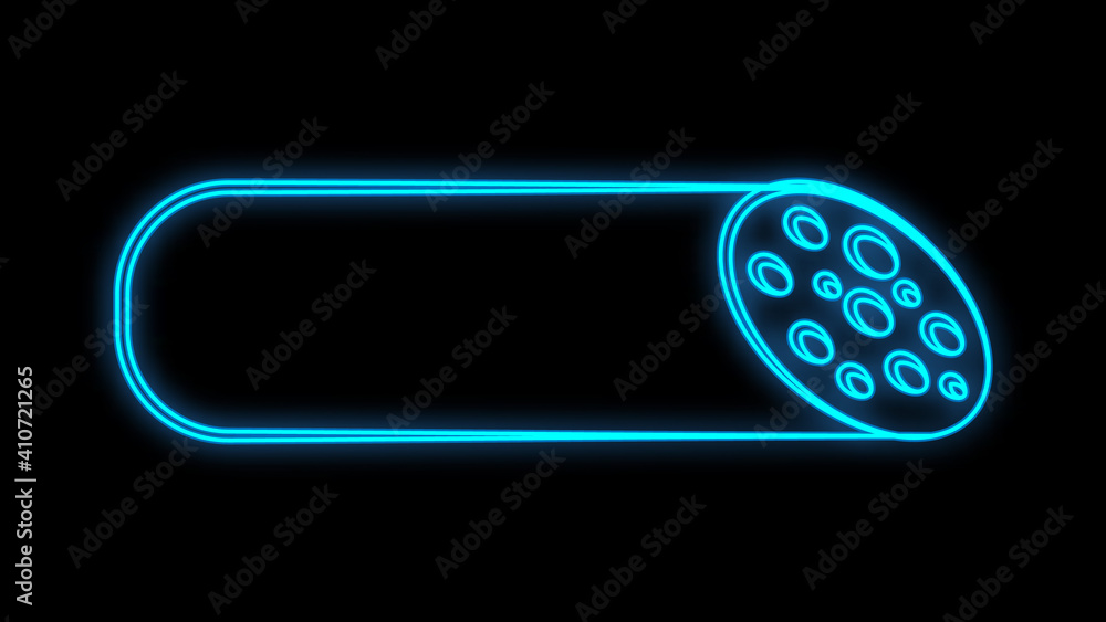 Poster sliced sausage neon icon. simple thin line, outline of food icons for ui and ux, website or mobile a