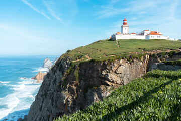 Fototapeta na wymiar lighthouse on the coast in Cabo de Roca