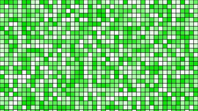 Looped abstract background with shimmering multicolored squares. Animation with noise effect from geometric shapes.