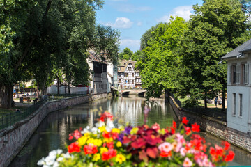 Fototapeta na wymiar The petite france district in Strasbourg in Alsace