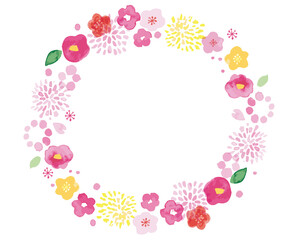 Fototapeta na wymiar 春の桜ベクターリース　バナー　壁紙　タイトル　背景　Cherry blossom illustration for spring 