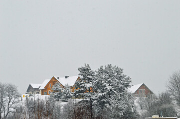 house in the snow