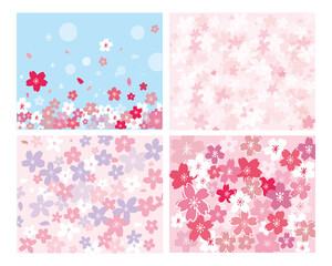 春の桜ベクター背景　バナー　壁紙　タイトル　背景　Cherry blossom illustration for spring	