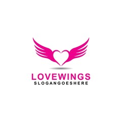 Love wings Logo Template design vector