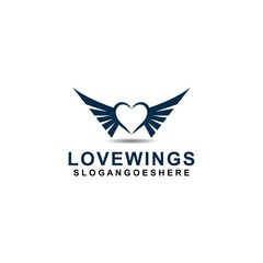 Love wings Logo Template design vector