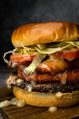 Juicy Burger Close Up Plantain 