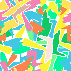 Vector seamless colorful pattern of ornamental abstract shapes