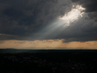 Sunbeam through the clouds 