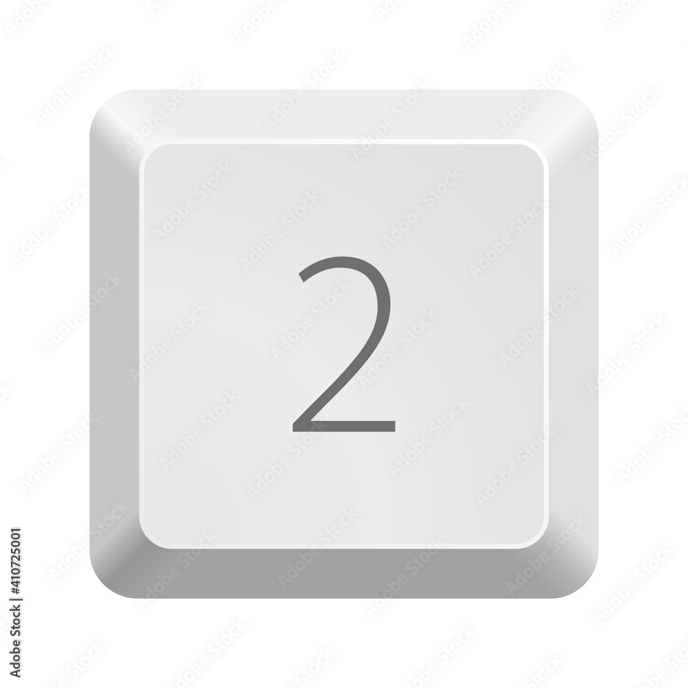 Poster button with number 2. icon vector illustration.