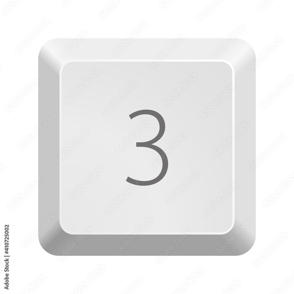 Poster button with number 3. icon vector illustration.