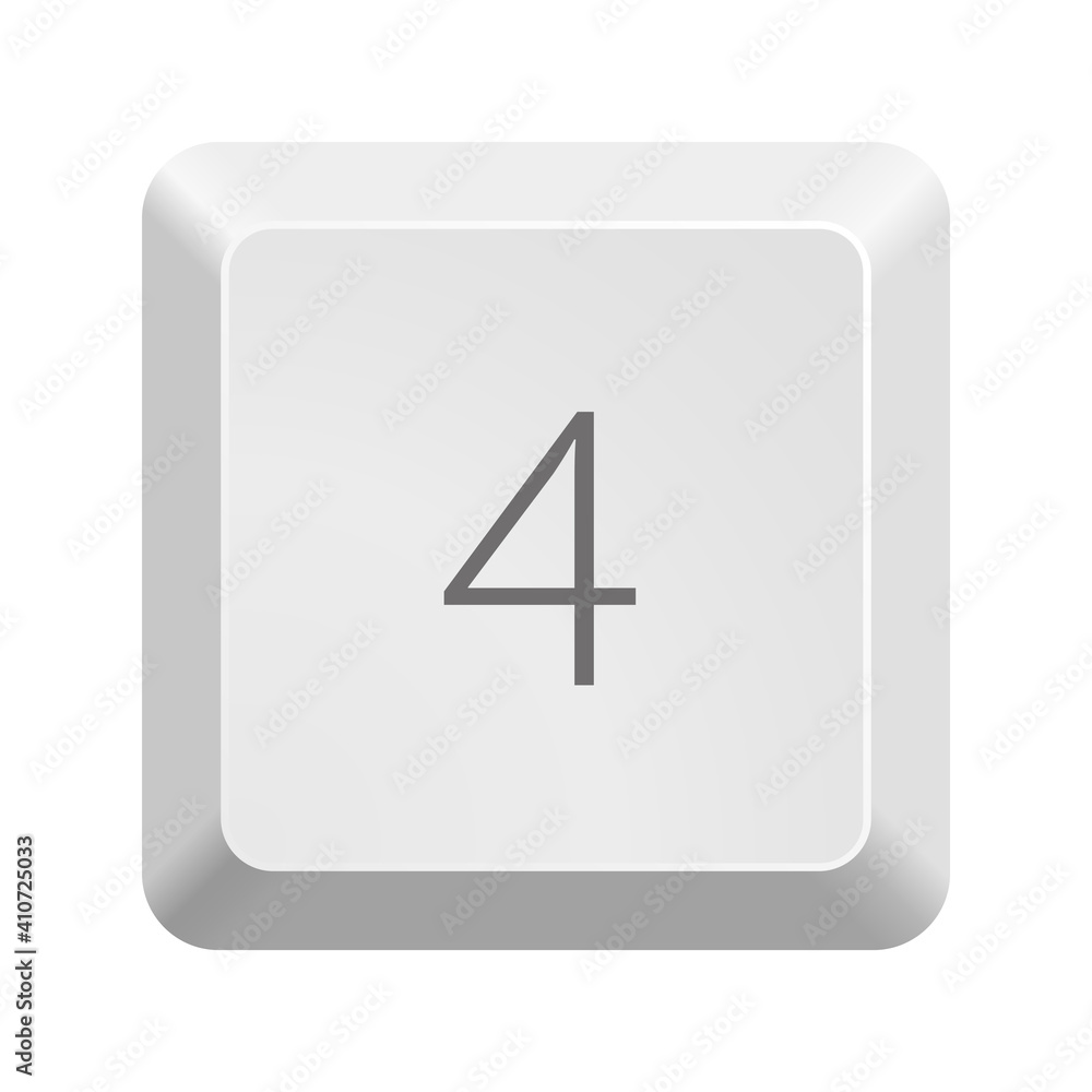 Poster button with number 4. icon vector illustration.