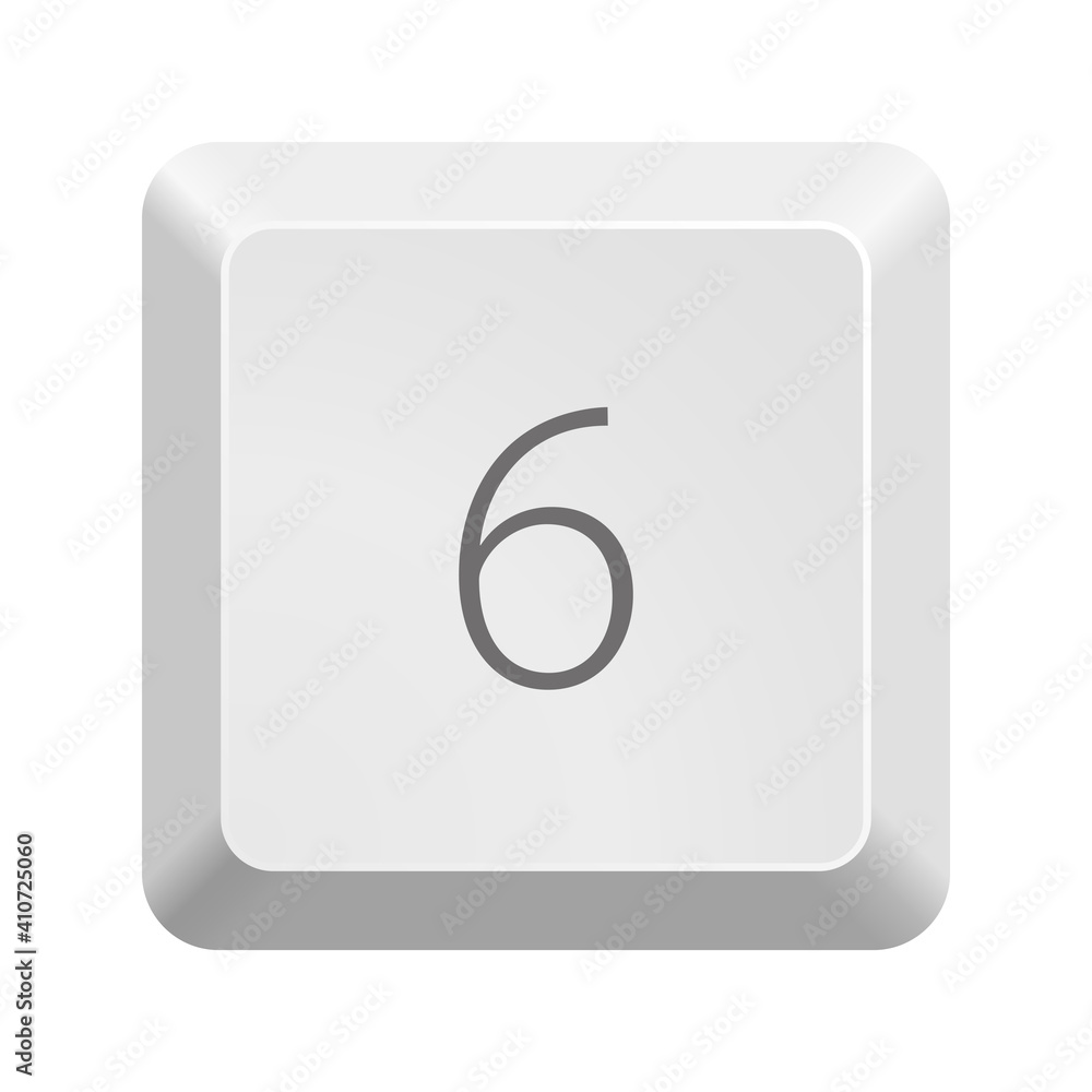 Poster button with number 6. icon vector illustration.