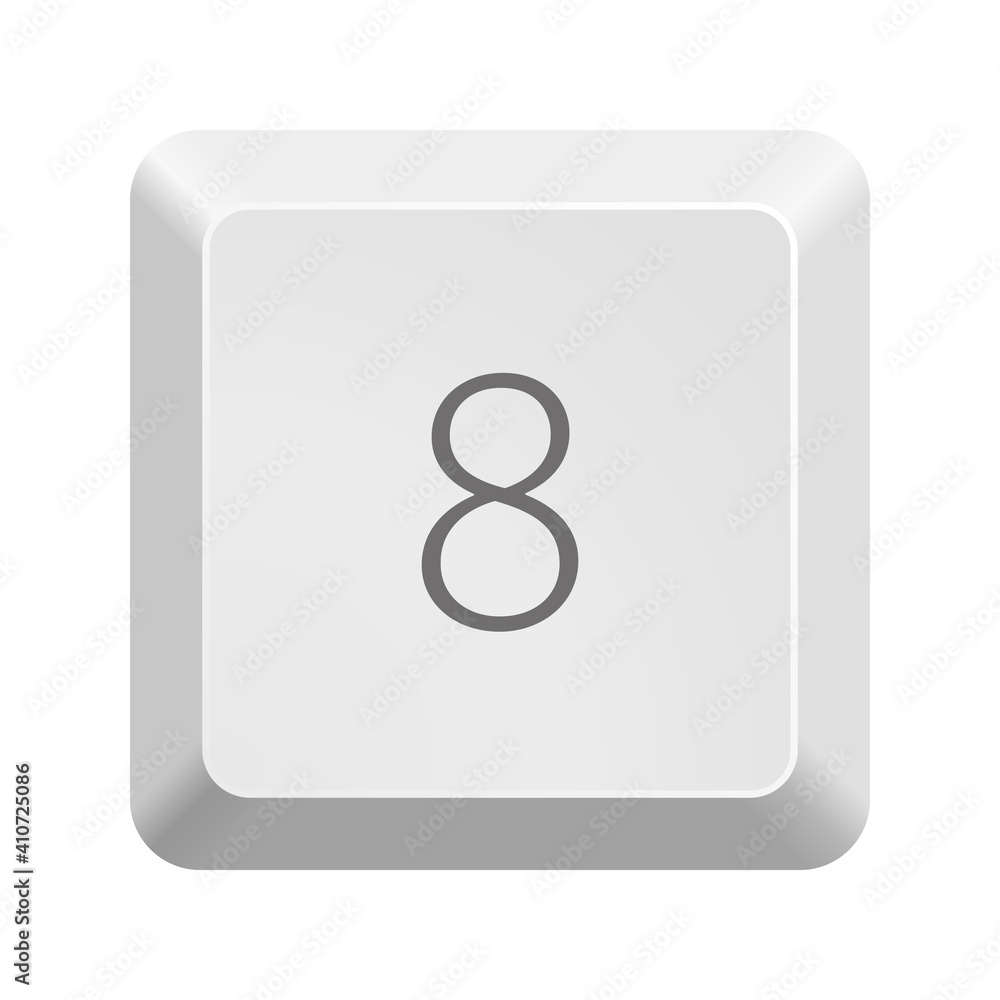 Poster button with number 8. icon vector illustration.