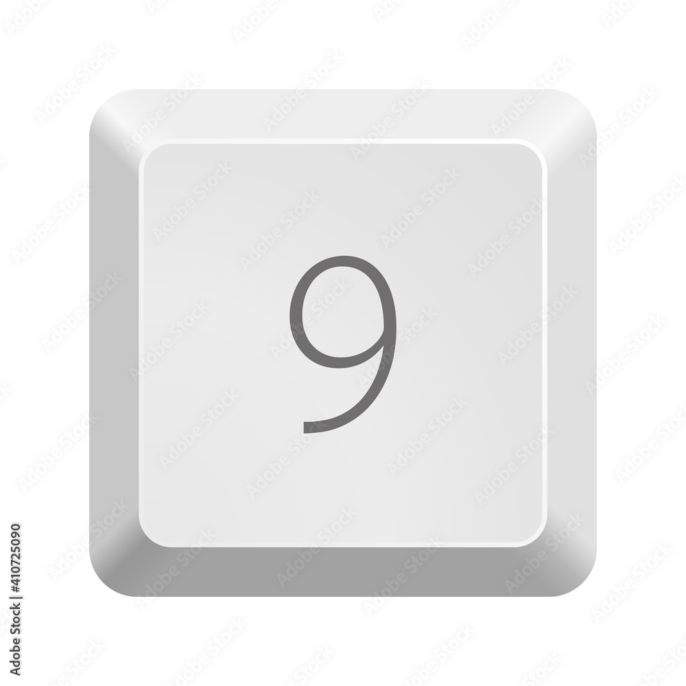 Poster button with number 9. icon vector illustration.